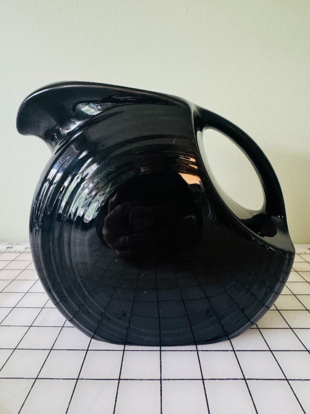 Vintage Fiesta Black Pitcher Art Deco Disc Homer Laughlin